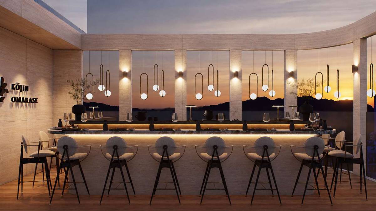 Omakase bar at sunset